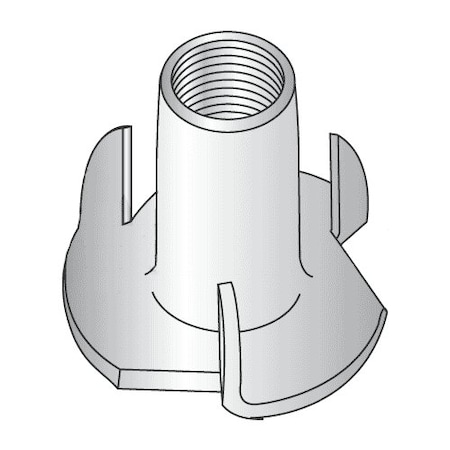 Newport Fasteners T-Nut, 3 Prongs, #8-32, 18-8 Stainless Steel, 1/4 in Barrel Ht, 5000 PK 105807-BR-5000